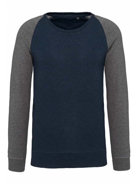 felpa-uomo-bio-bicolore-girocollo-e-manica-raglan-french navy heather - grey heather.jpg